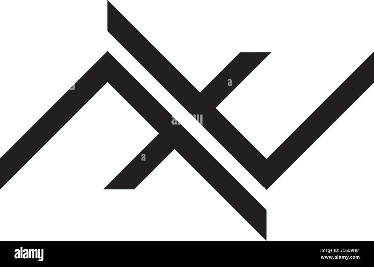 Buchstabe NT Streifen geometrisches Logo Vektor Stock Vektor
