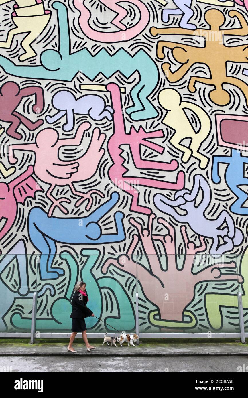 PISA - Mural mit dem Titel Tuttomondo des amerikanischen Künstlers Keith Haring Stockfoto