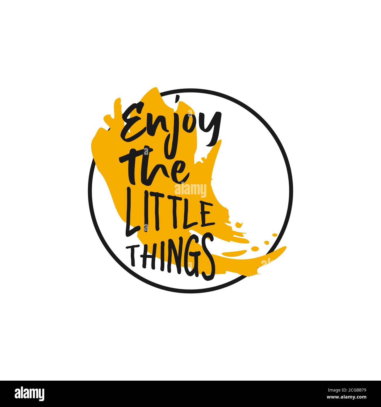 Genießen Sie die Little Things Hand Lettering Motivations Zitat Banner. Vector typografisches inspirierendes Zitationsposter. Stock Vektor