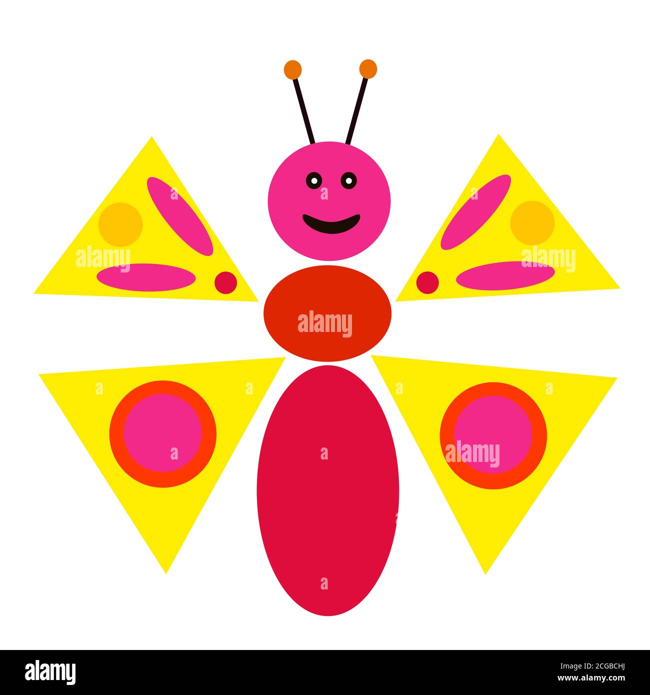 Illustration eines schönen bunten handgezeichneten Schmetterlings Stockfoto