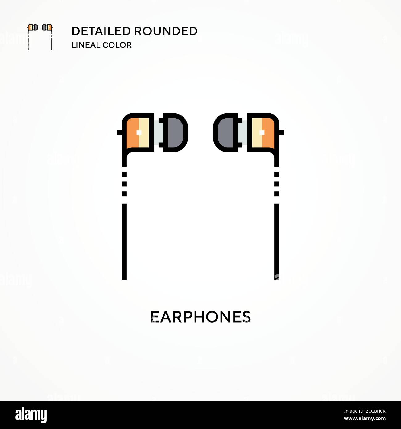 Vektorsymbol für Ohrhörer. Moderne Vektorgrafik Konzepte. Einfach zu bearbeiten und anzupassen. Stock Vektor