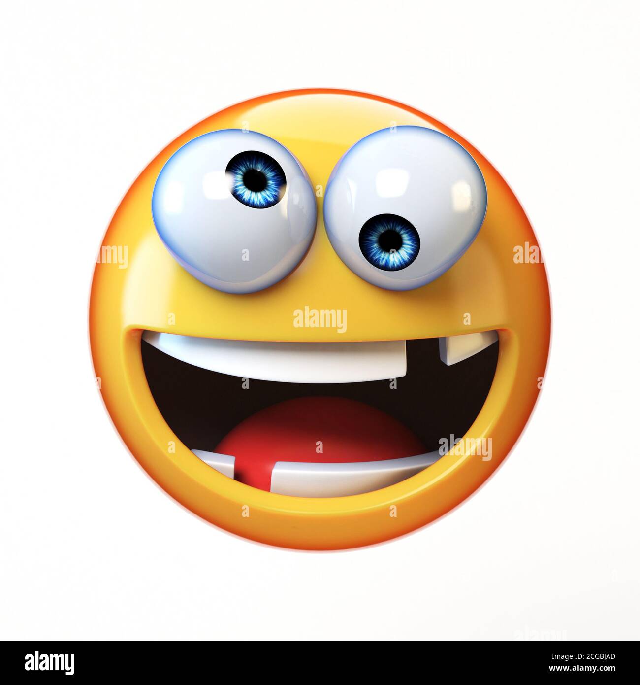 Verruckte Emoji Isoliert Auf Weissem Hintergrund Dummes Gesicht Emoticon 3d Rendering Stockfotografie Alamy