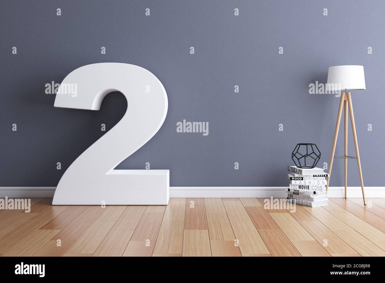 Modell Innenfont 3d-Rendering Nummer 2 Stockfoto