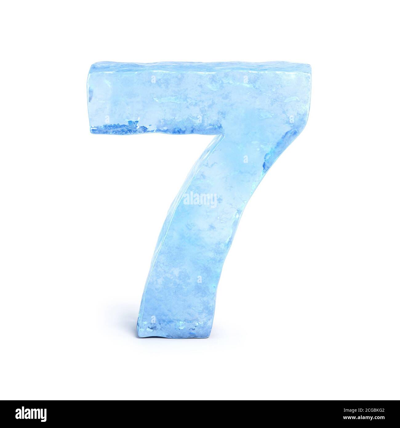 Ice Font 3d-Rendering, Nummer 7 Stockfoto