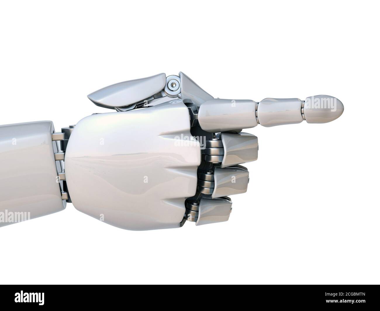 Roboter-Zeigefinger mit 3d-Rendering Stockfoto