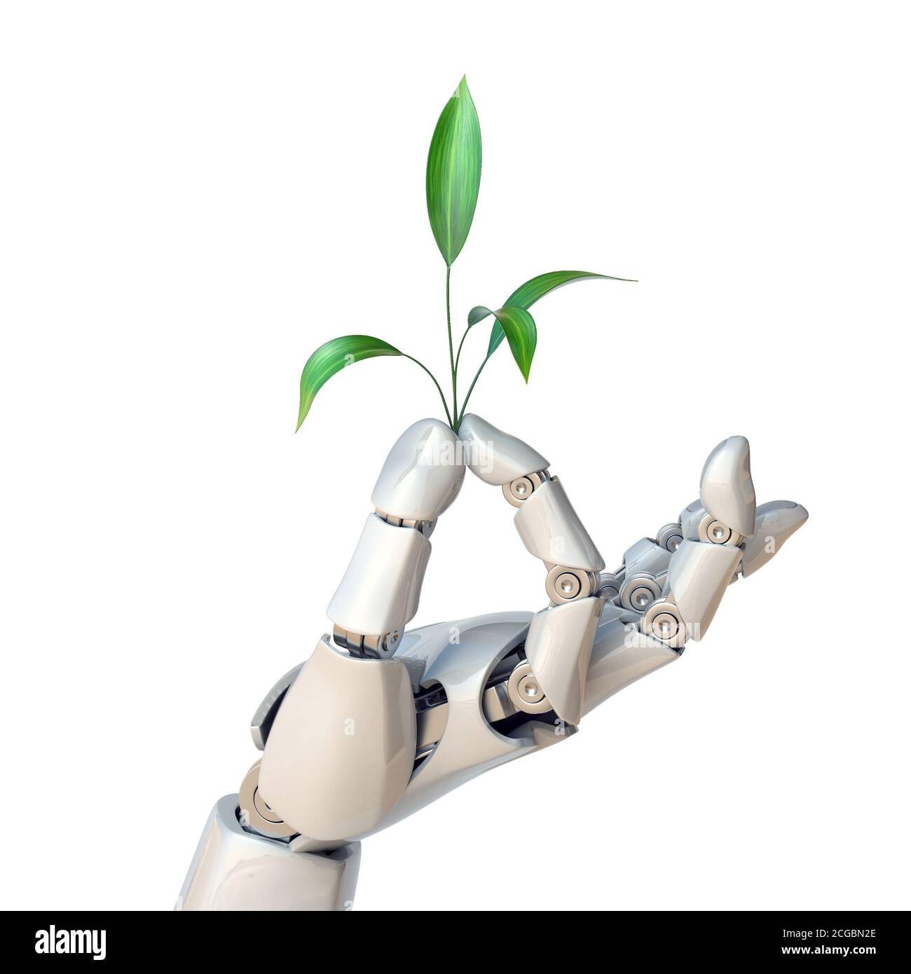 Roboter Handhalteanlage, synthetisches Leben, gentechnisches Konzept, 3d-Rendering Stockfoto