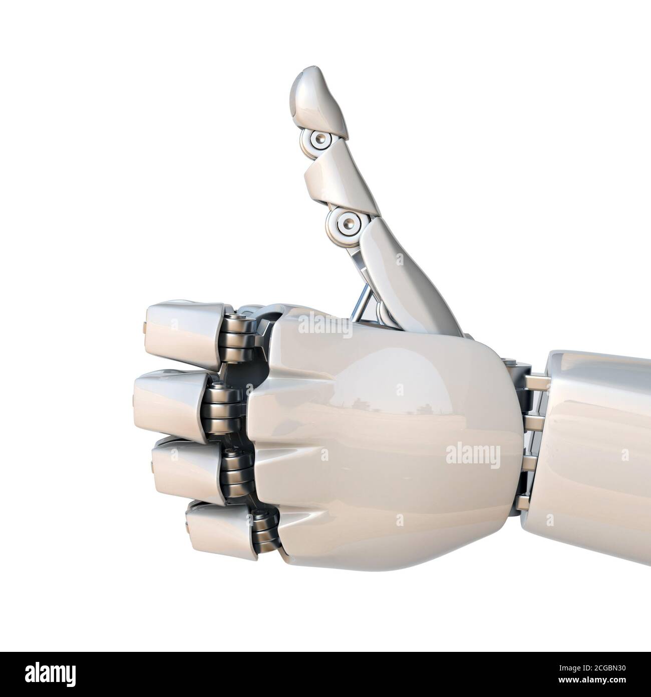 3D-Rendering mit der Hand des Roboters Stockfoto