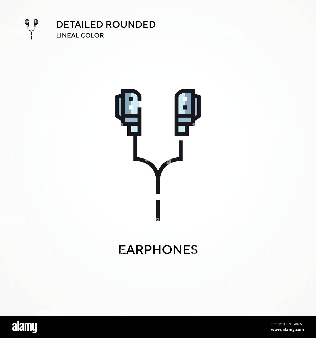 Vektorsymbol für Ohrhörer. Moderne Vektorgrafik Konzepte. Einfach zu bearbeiten und anzupassen. Stock Vektor