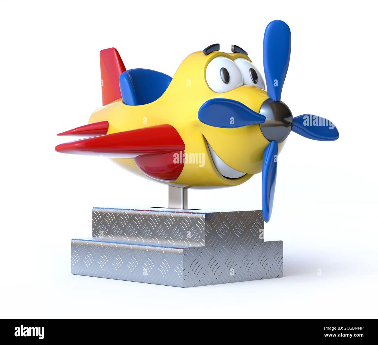 Kiddie Fahrt Cartoon Flugzeug 3d-Rendering Stockfoto