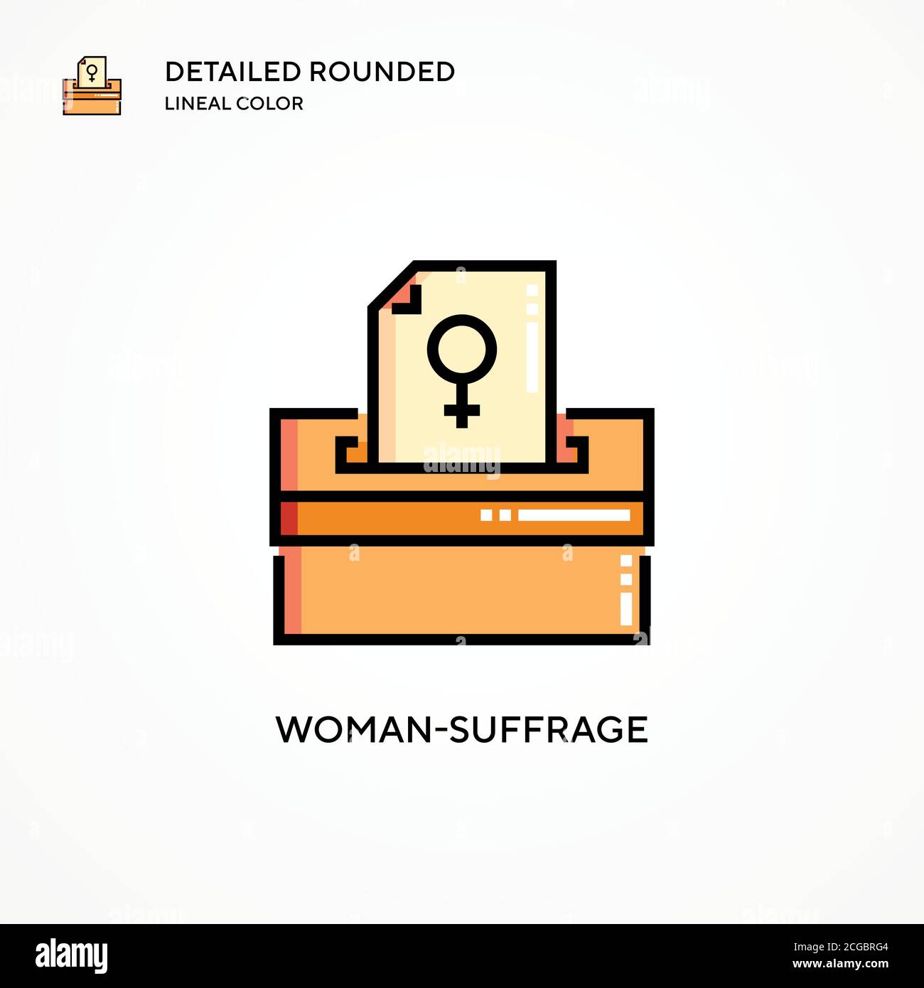 Vektor-Symbol für Frauenwahlrecht. Moderne Vektorgrafik Konzepte. Einfach zu bearbeiten und anzupassen. Stock Vektor