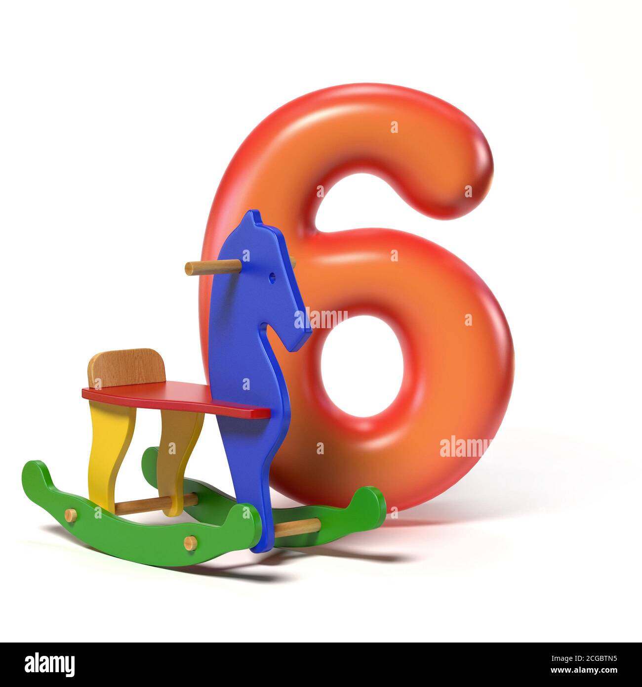 Toy Schriftart Nummer 6 3d-Rendering Stockfoto