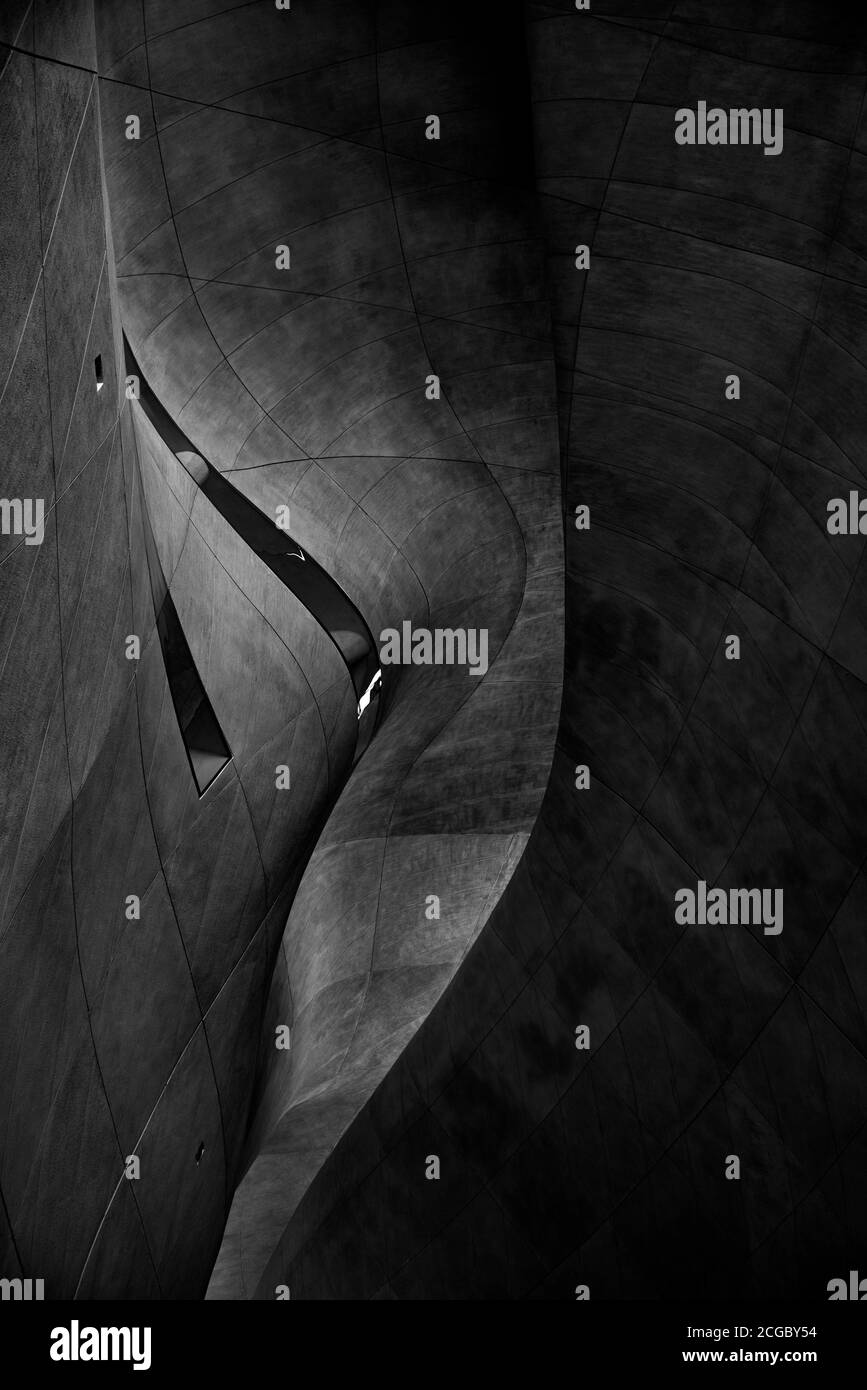 Innenansicht des Museums der Geschichte der polnischen Juden, erbaut 2005, Warschau, Polen. Stockfoto