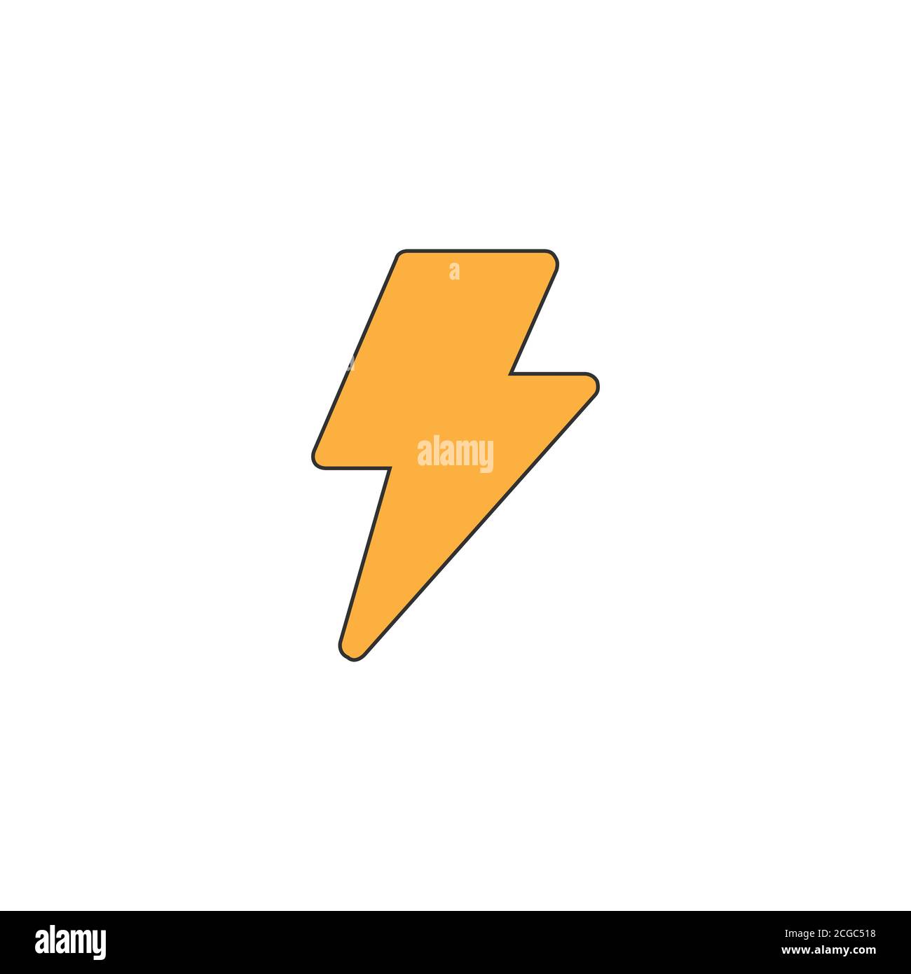 Blitzsymbol, Schocksymbol, Sturm- oder elektrisches Symbol, Energiekonzept. Vektordarstellung auf weißem Hintergrund isoliert. Stock Vektor