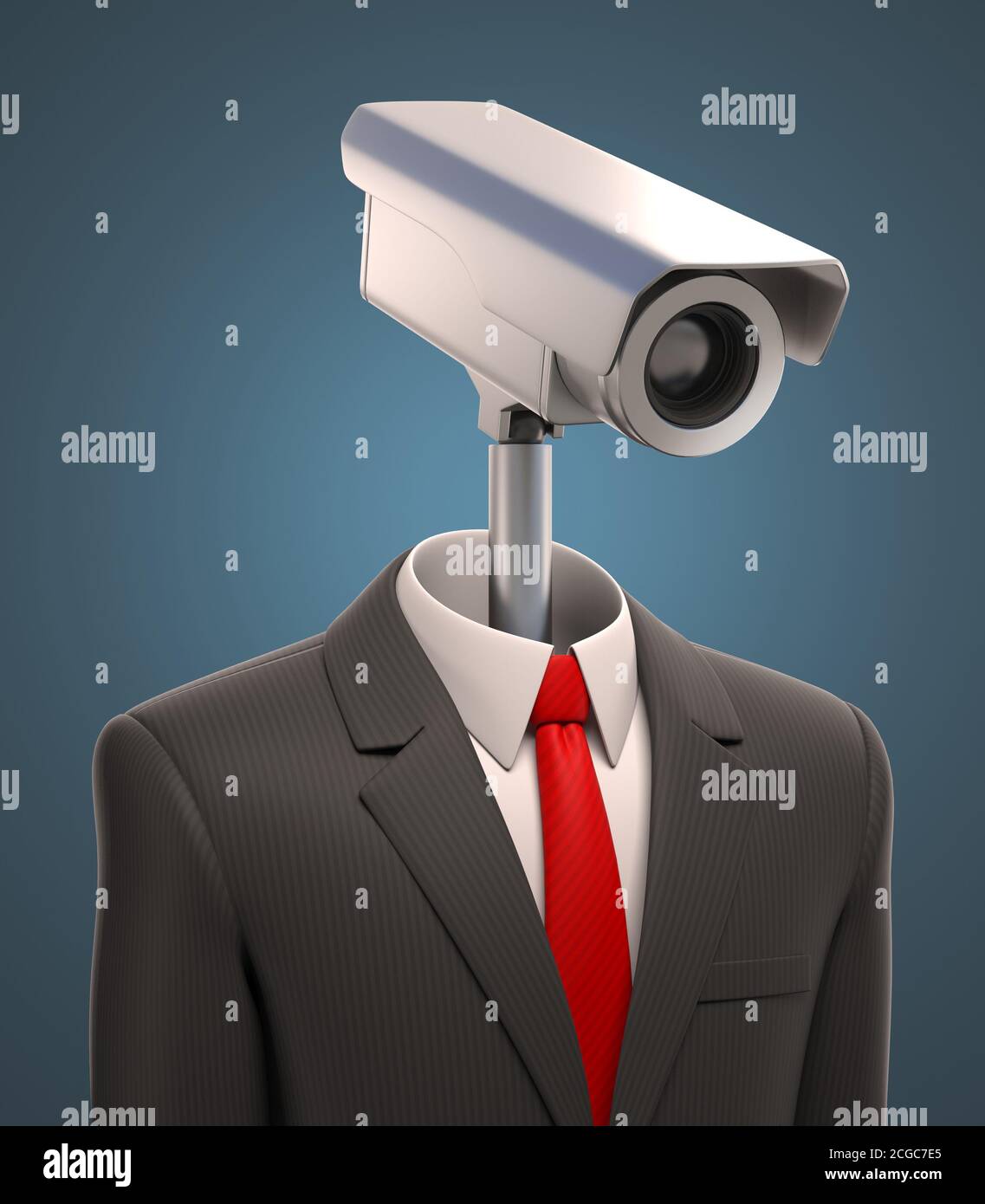3D-Rendering der robotischen Überwachungskamera Stockfoto
