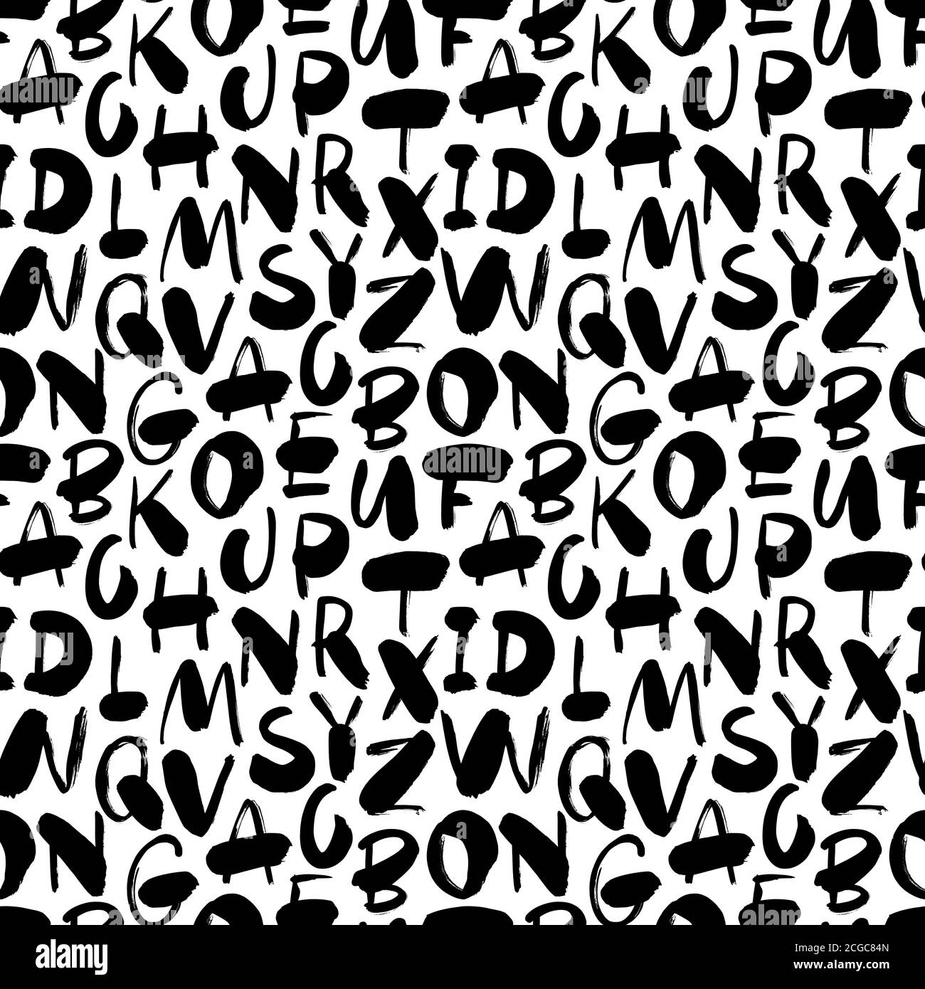 Hand gezeichnet Alphabet Buchstaben Vektor nahtlose Muster Stock Vektor