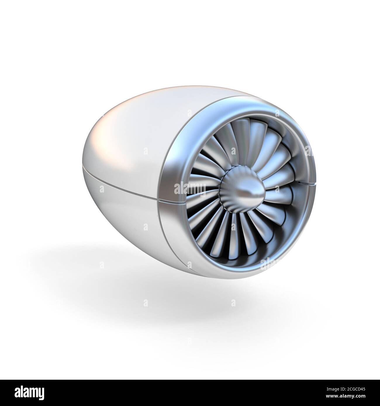 Jet-Motor auf weißem Hintergrund isoliert Stockfoto