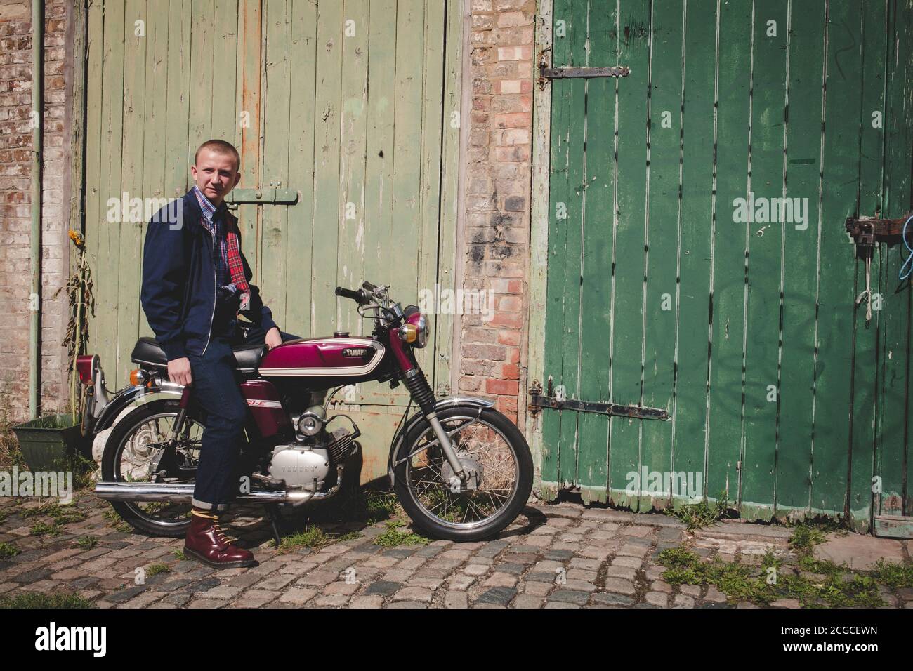 70er Jahre Jugendkultur - Bolt Motorräder - Stoke Newington - London – Großbritannien Stockfoto