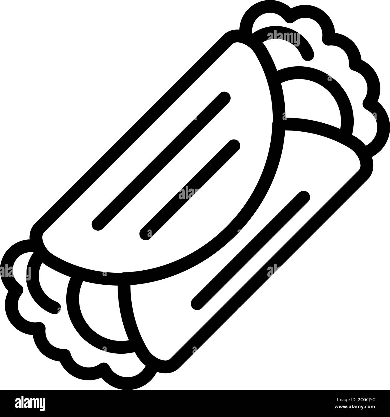 Griechisches Sandwich-Symbol, Umriss-Stil Stock Vektor