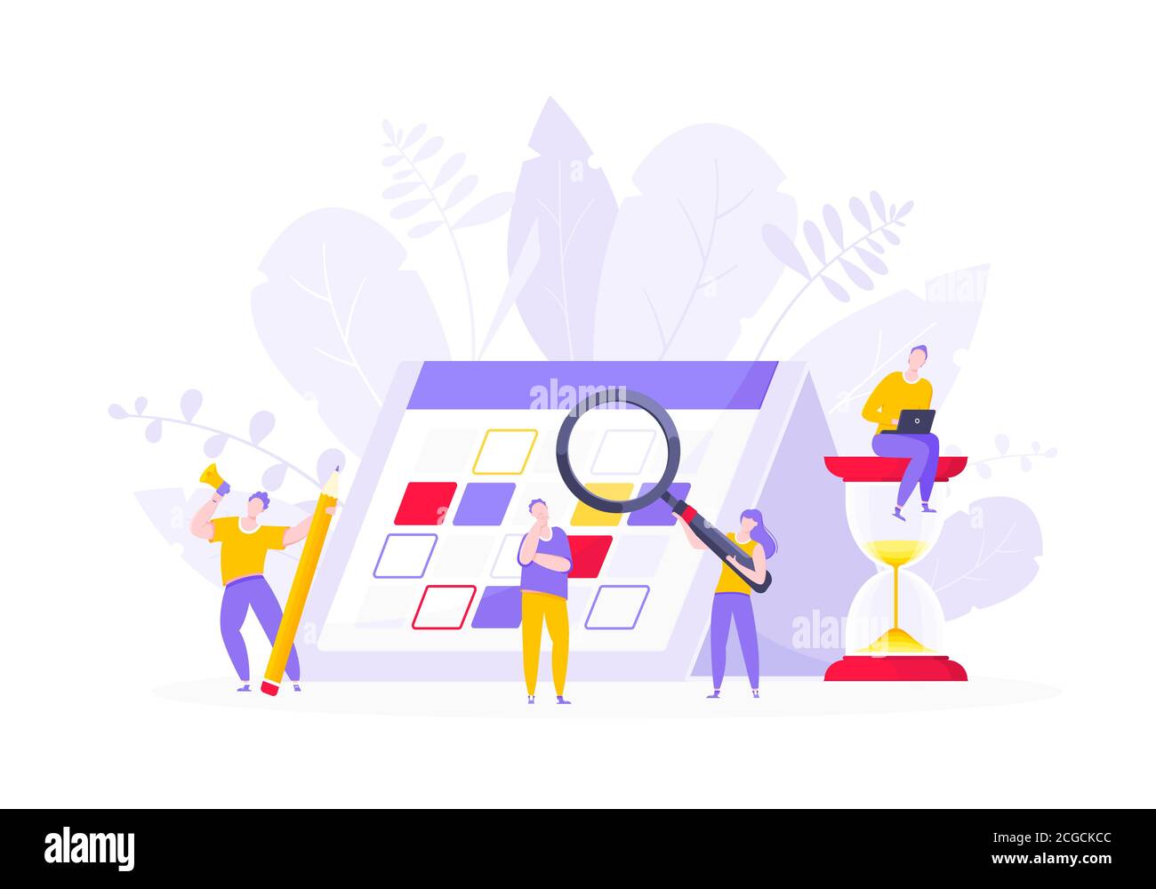 Kalenderplanung Zeitplan Geschäftskonzept Vektor Illustration. Stock Vektor