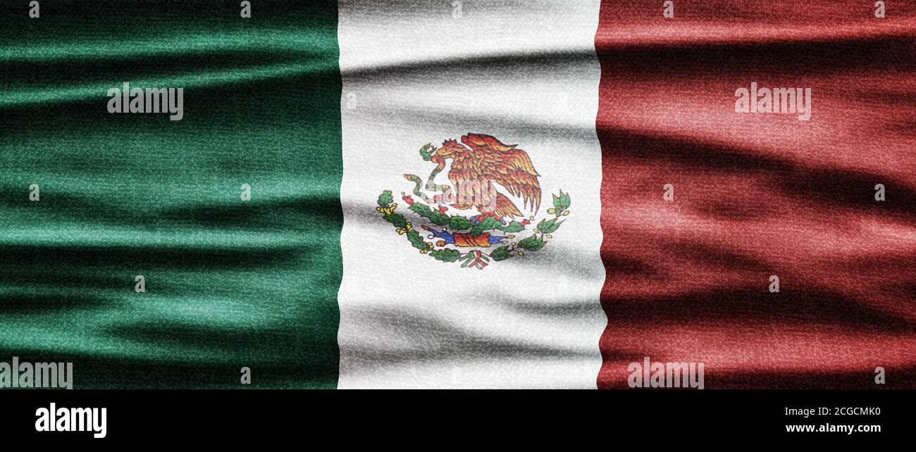 Mexikanischer Nationalfeiertag. Mexikanische Flagge Hintergrund mit nationalen Farben. Stockfoto