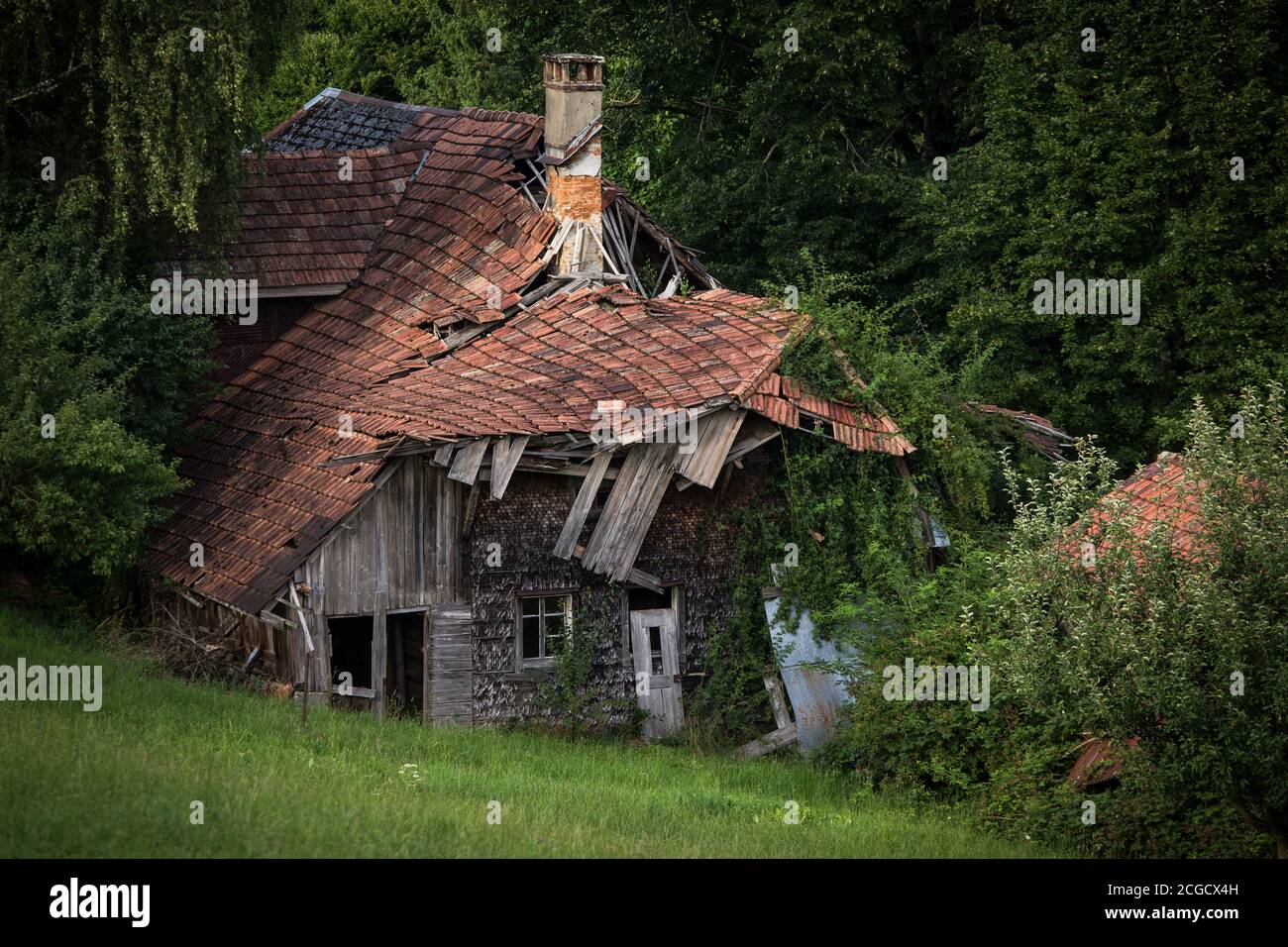 Wunderschöne Villa mit viel Potential (ein Makler sagen würde) - House Apart im Grünen fallen Stockfoto