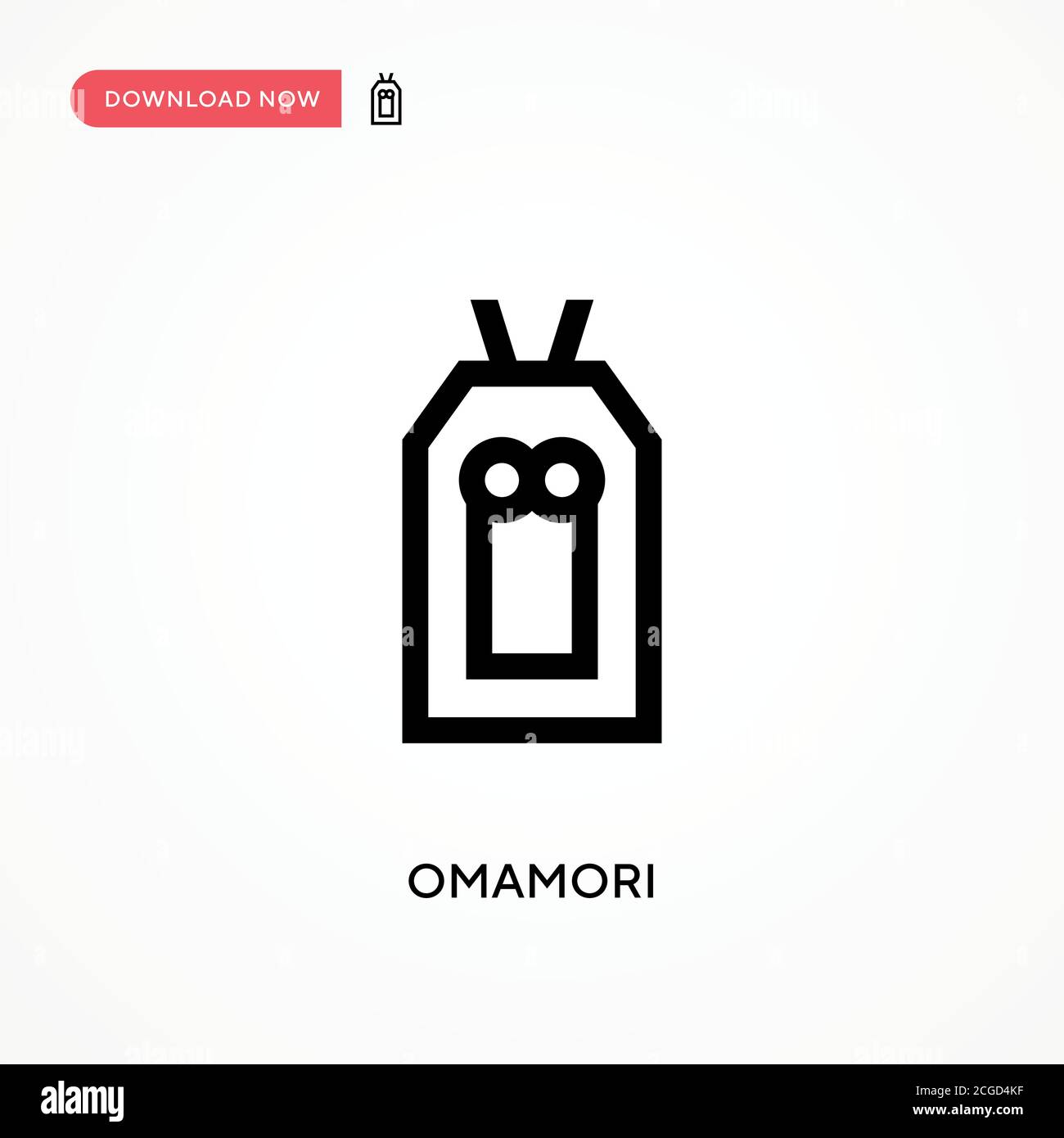 Einfaches Vektorsymbol Omamori. Moderne, einfache flache Vektor-Illustration für Website oder mobile App Stock Vektor