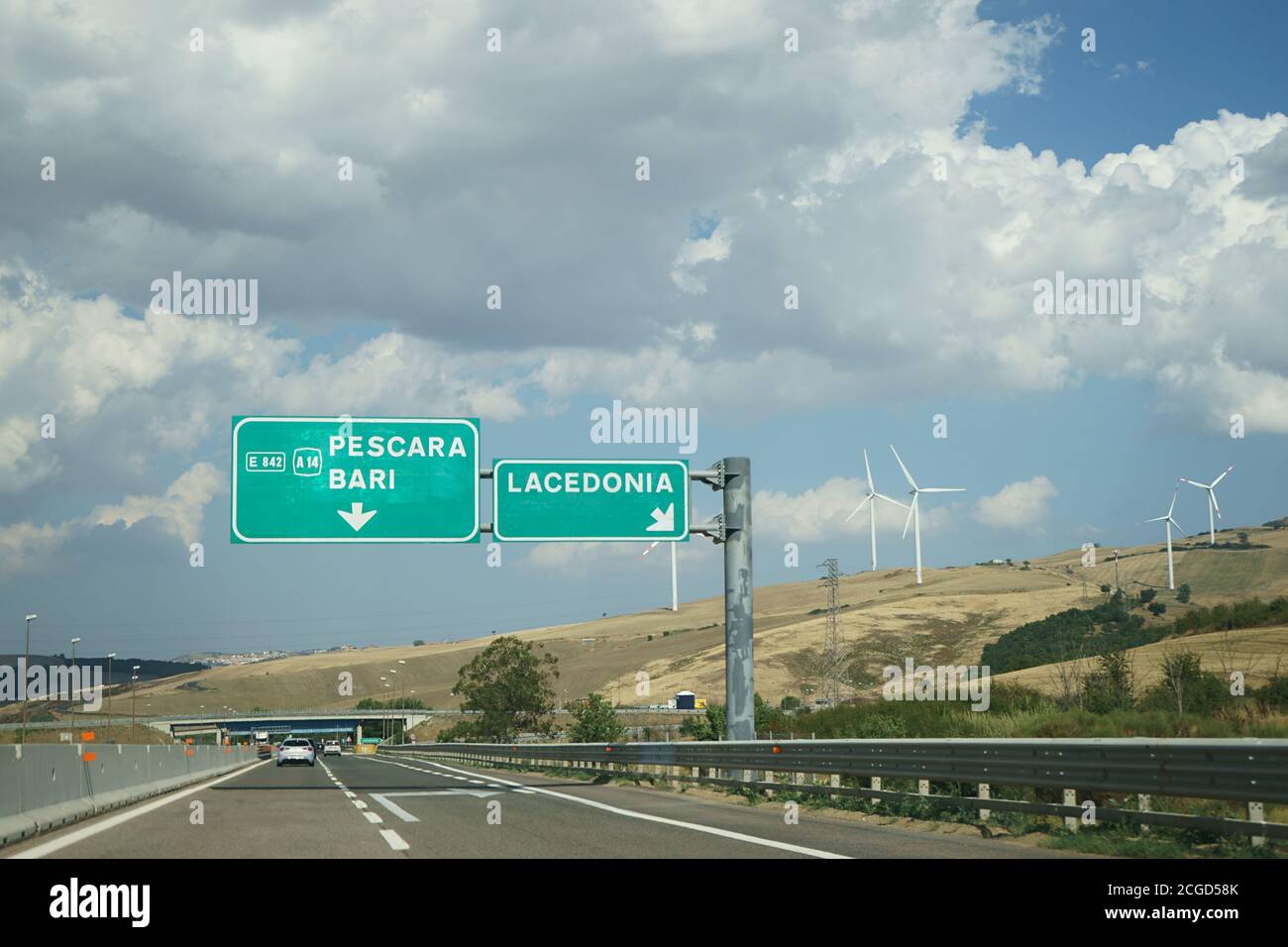 A 16 - Autostrada Napoli - Bari - Autobahn, Italien Stockfoto