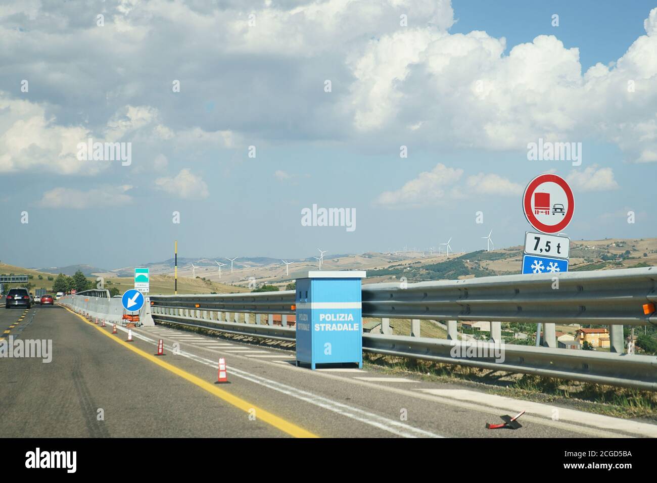 A 16 - Autostrada Napoli - Bari - Autobahn, Italien - Autovelox Stockfoto
