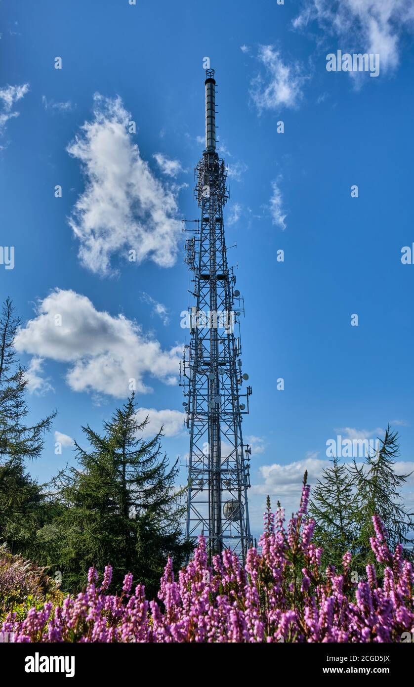 Der Sender auf dem Gipfel des Wrekin, Shropshire Stockfoto