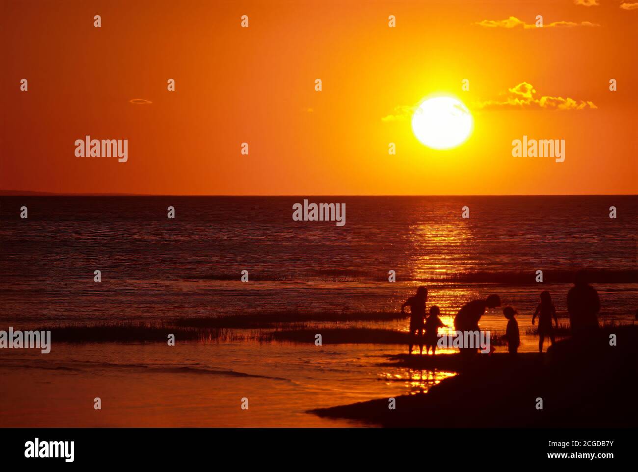 Goldener Sonnenuntergang über Cape Cod Bay Stockfoto