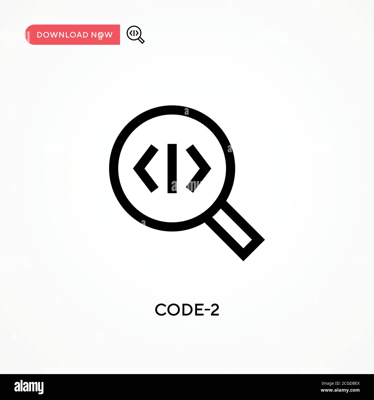 Code-2 einfaches Vektorsymbol. Moderne, einfache flache Vektor-Illustration für Website oder mobile App Stock Vektor