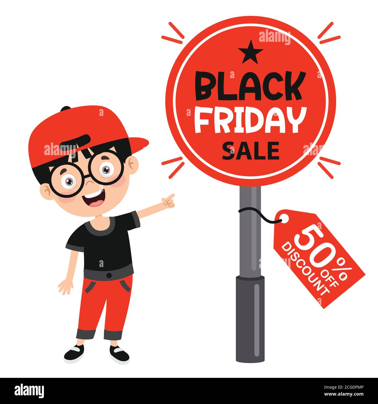 Black Friday Sale Inschrift Design-Vorlage Stock Vektor