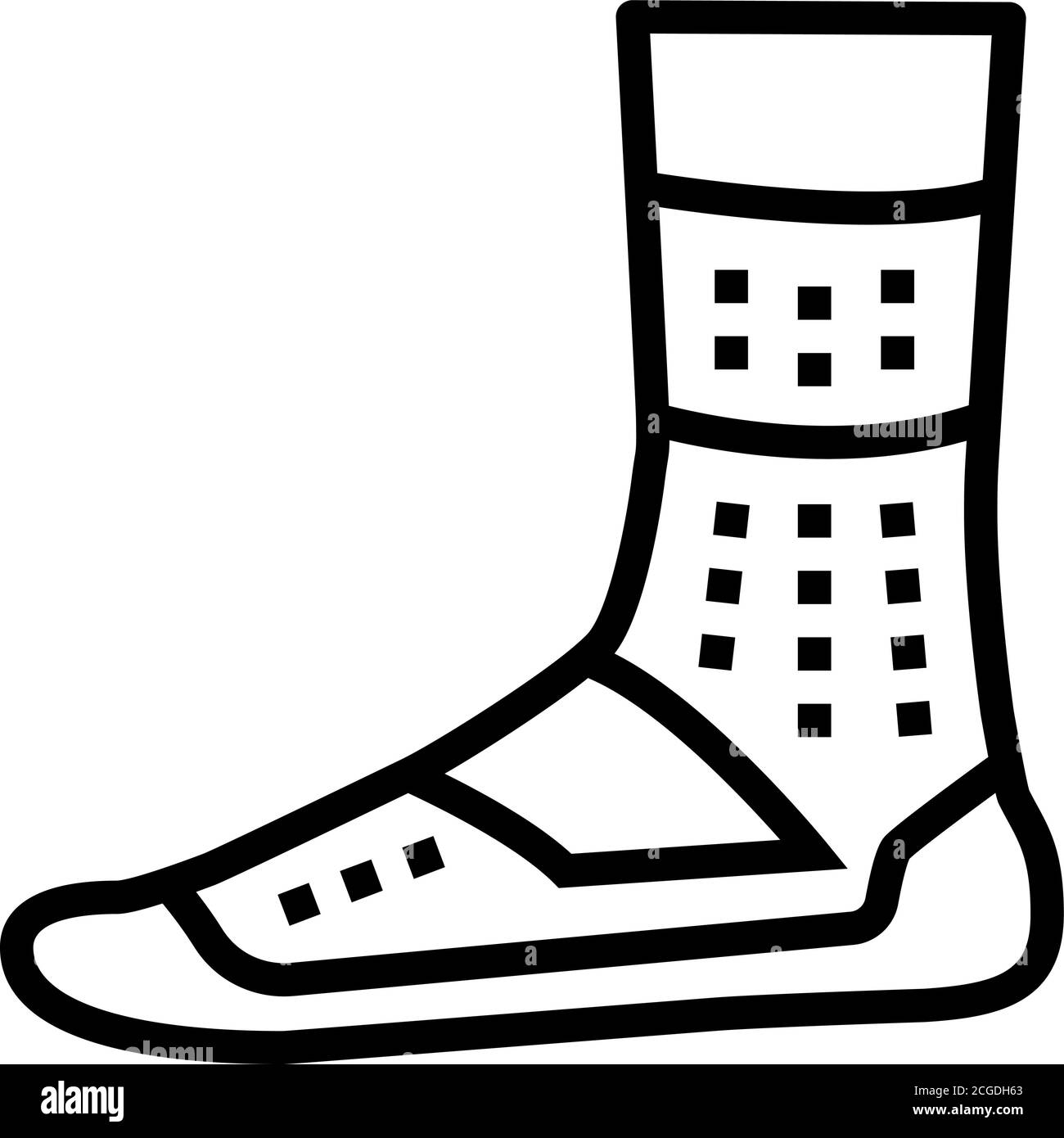 Sport Socke Linie Symbol Vektor isolierte Illustration Stock Vektor