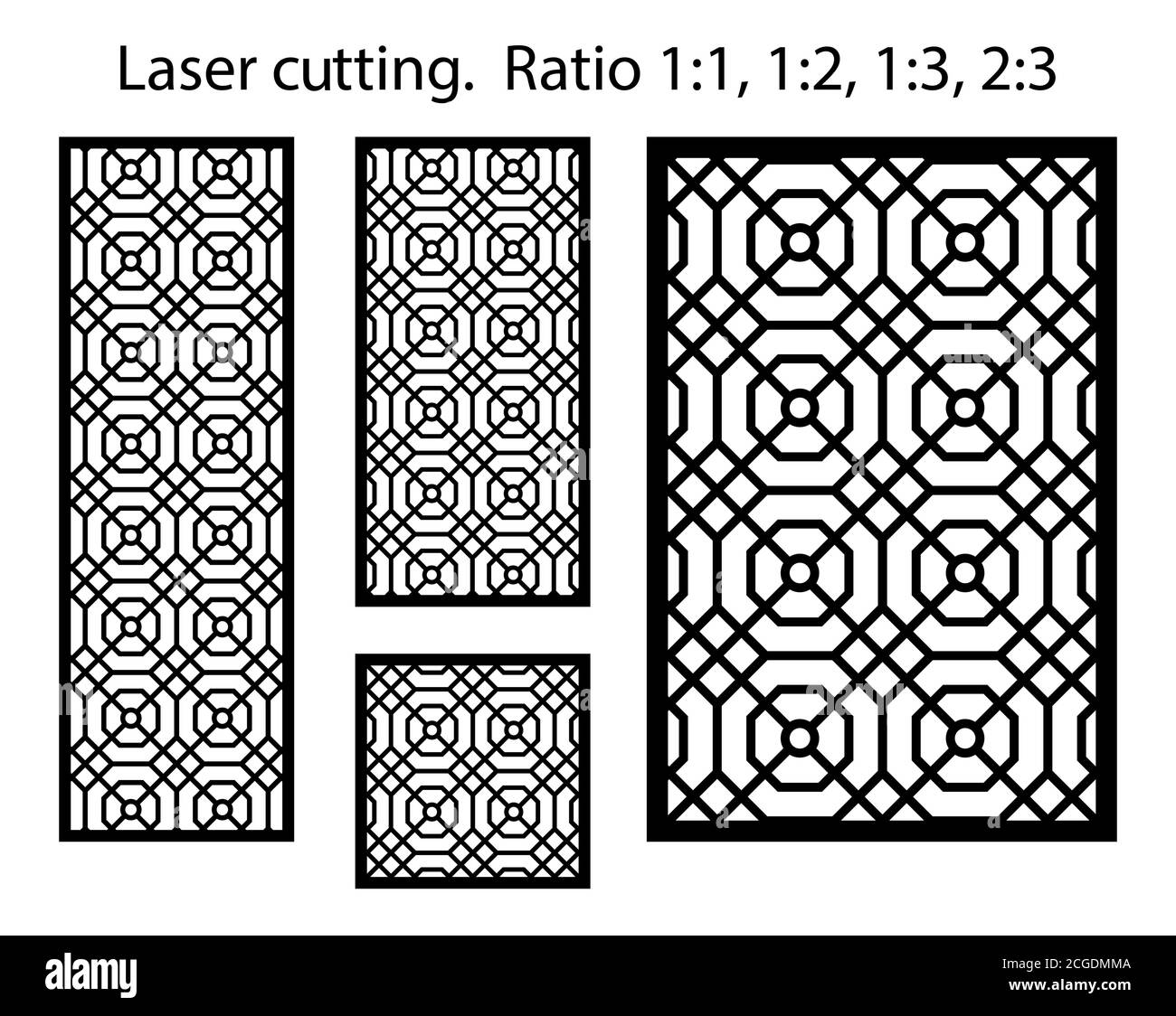 Arabisch-islamische Zierwand, Leinwand, Panelmuster mit Sternen. Vektor-Vorlagenkit. Satz von dekorativen Vektorplatten für das Laserschneiden. Vorlage für Stock Vektor
