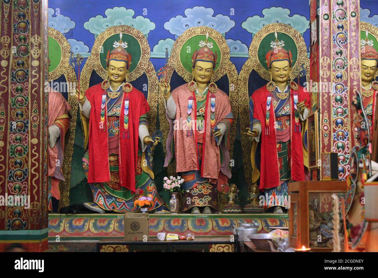 In einem buddhistischen Tempel (Zangdopelri Lhakhang) in thimphu (bhutan) Stockfoto