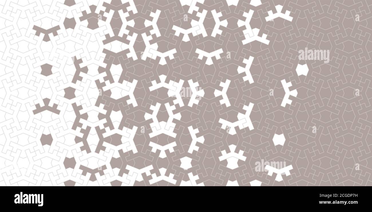 Halbton Mosaik Hintergrund. Arabeske Vektor nahtloses Muster. Geometrische Halbtonstruktur mit Auflösung der Farbplättchen Stock Vektor
