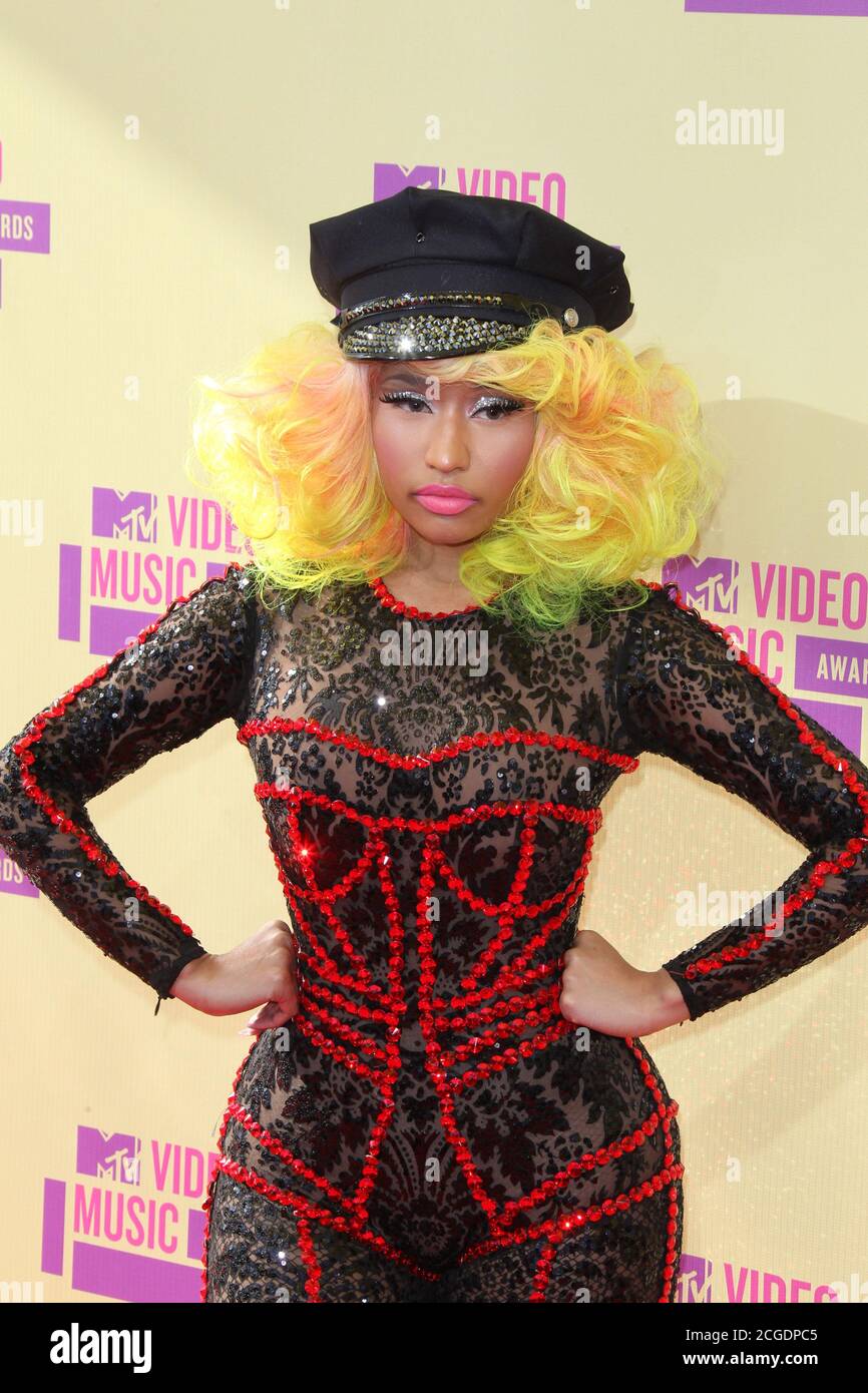 LOS ANGELES, CA - SEPTEMBER 06: Nicki Minaj bei den MTV Video Music Awards 2012 im Staples Center am 6. September 2012 in Los Angeles, Kalifornien. © mpi28/MediaPunch inc Stockfoto