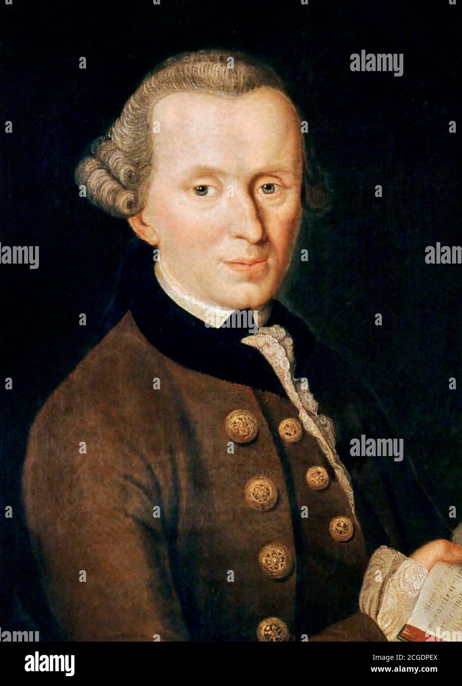 Immanuel Kant (1724-1804). Porträt des deutschen Philosophen von Johann Gottlieb Becker, Öl auf Leinwand, 1768 Stockfoto