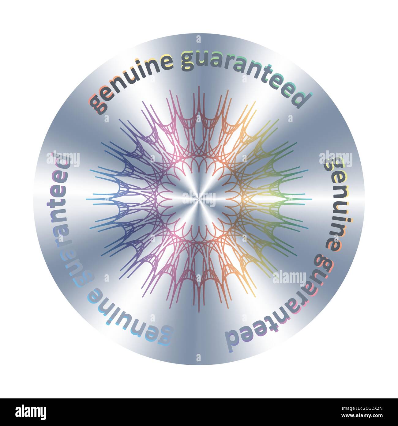 Echte garantiert metallischen runden Hologramm realistische Aufkleber, Zeichen, Symbol, Emblem, Abzeichen. Vector echtes Element für Produktqualität garantieren und Stock Vektor