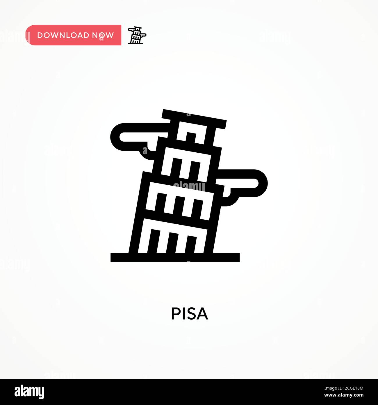 Pisa einfaches Vektorsymbol. Moderne, einfache flache Vektor-Illustration für Website oder mobile App Stock Vektor