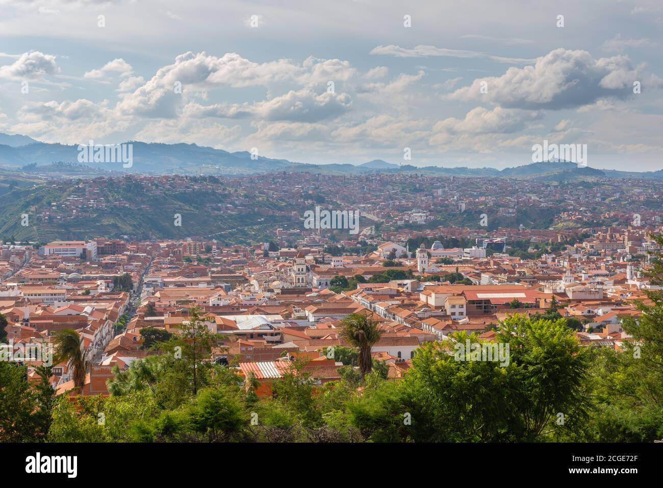 Koloniale Stadtgründung von Mirador de la Recoleta, Sucre, Stadtzentrum UNESCO Weltkulturerbe, Bolivien, Chuquisaca, Bolivien, Lateinamerika Stockfoto