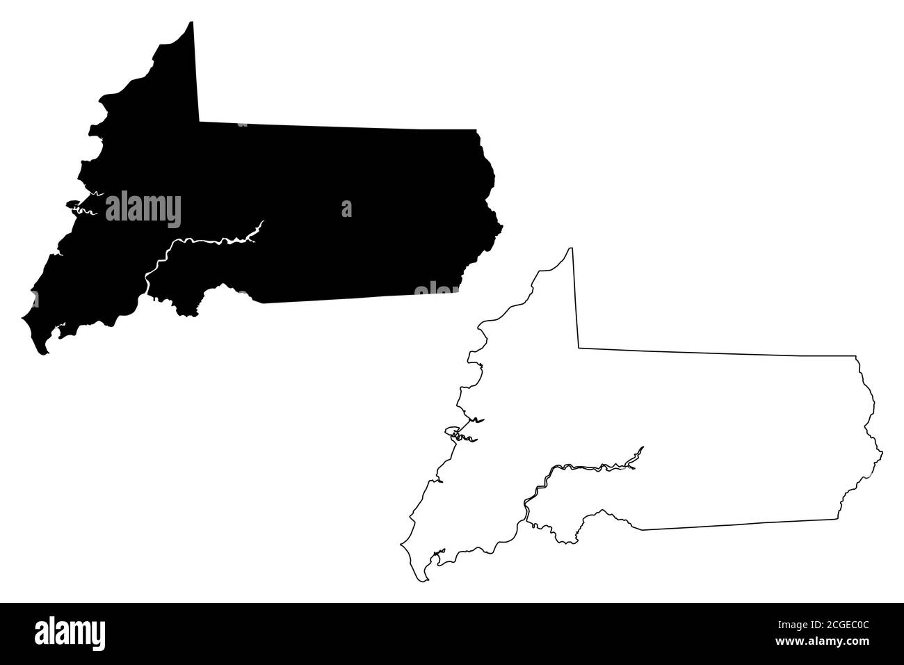 Wicomico County, Maryland (U.S.-County, Vereinigte Staaten von Amerika, USA, U.S., US) Karte Vektorgrafik, Scribble Skizze Wicomico Karte Stock Vektor