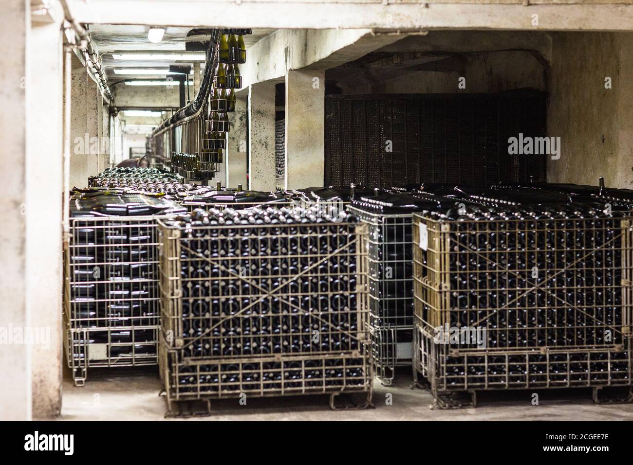 Weinkeller von Abrau Durso. Russland Region Krasnodar. Champagnerproduktion. Stockfoto