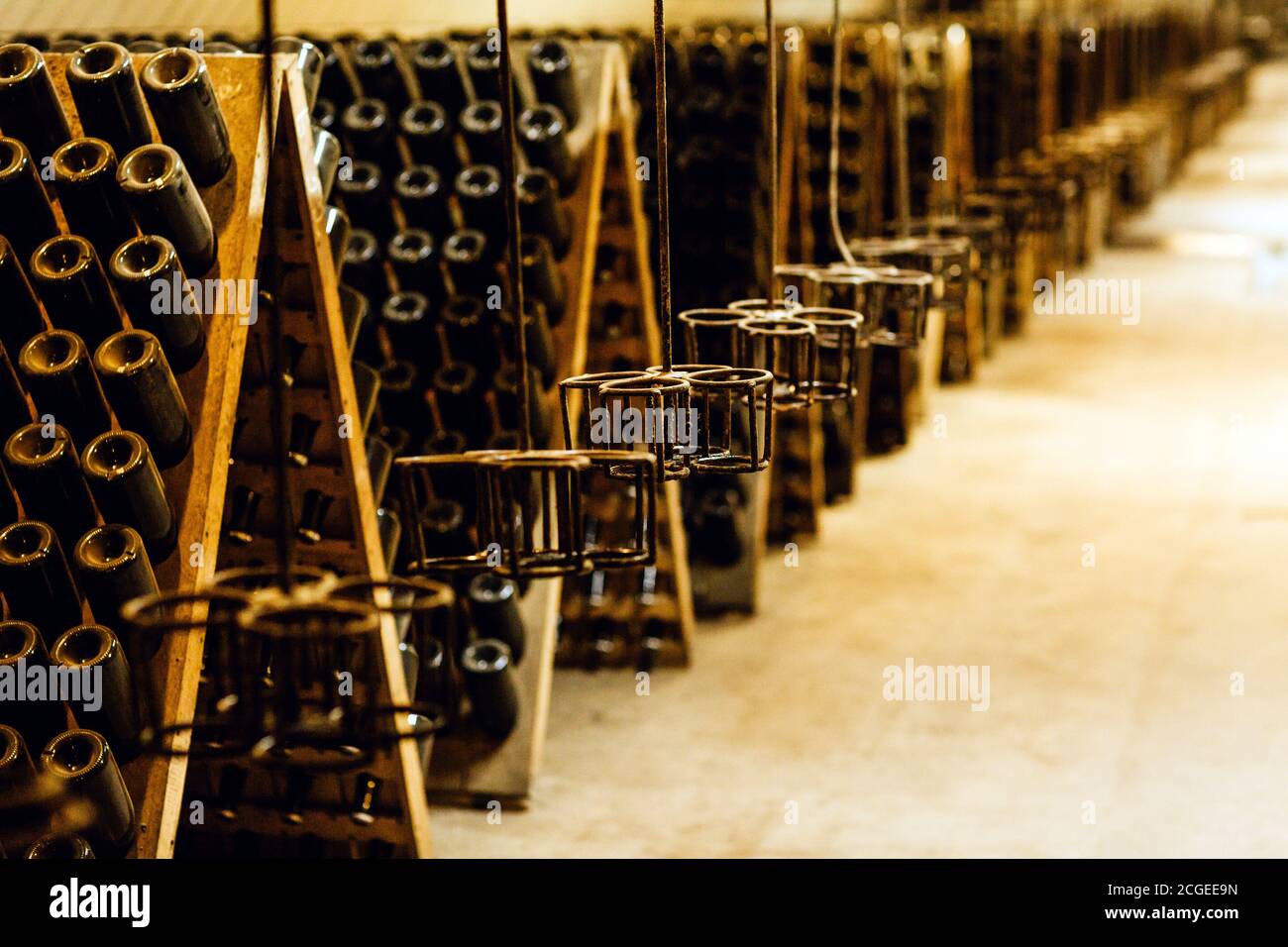 Weinkeller von Abrau Durso. Russland Region Krasnodar. Champagnerproduktion. Stockfoto