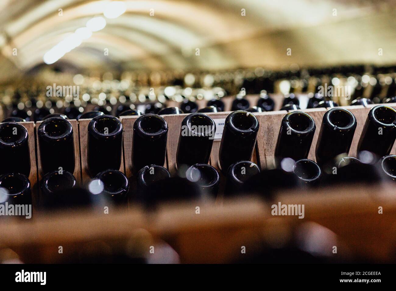 Weinkeller von Abrau Durso. Russland Region Krasnodar. Champagnerproduktion. Stockfoto