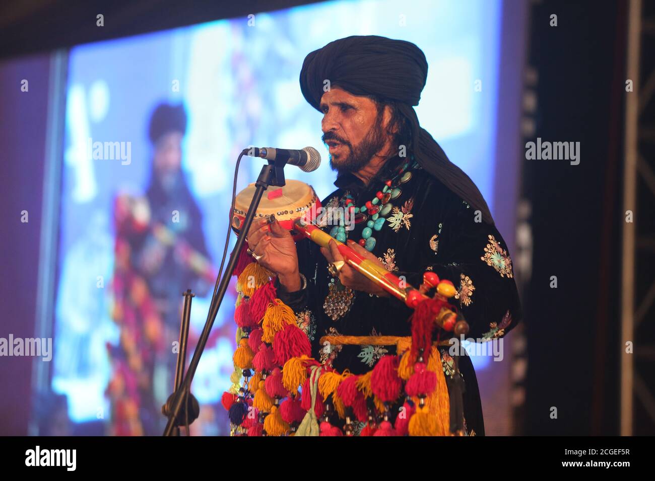 Sufi-Musiker saeen zahoor preforming Stockfoto