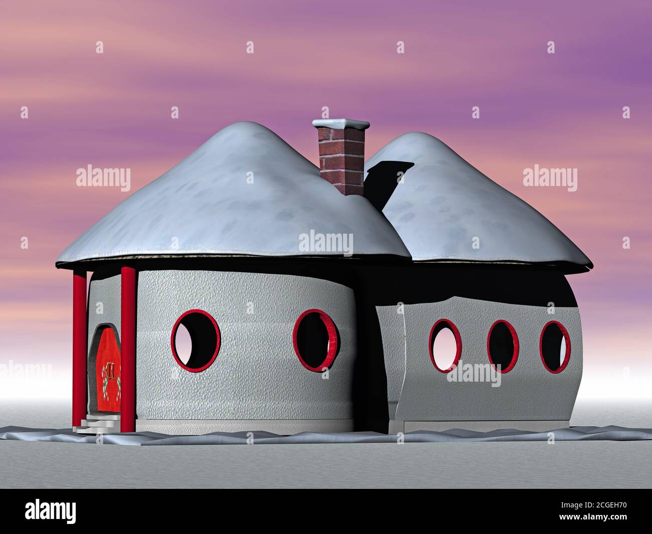 Runde Winterhütte Stockfoto