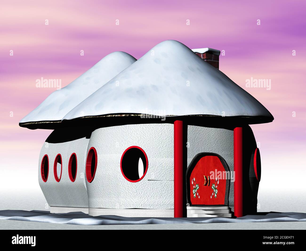 Runde Winterhütte Stockfoto