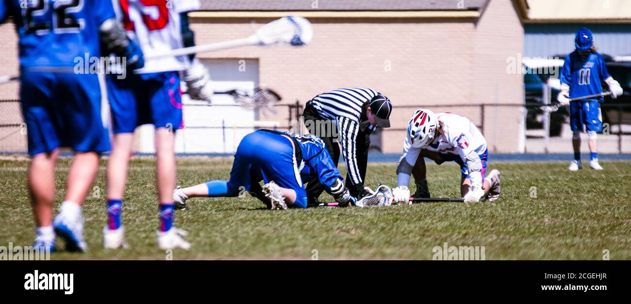 High School Lacrosse Stockfoto