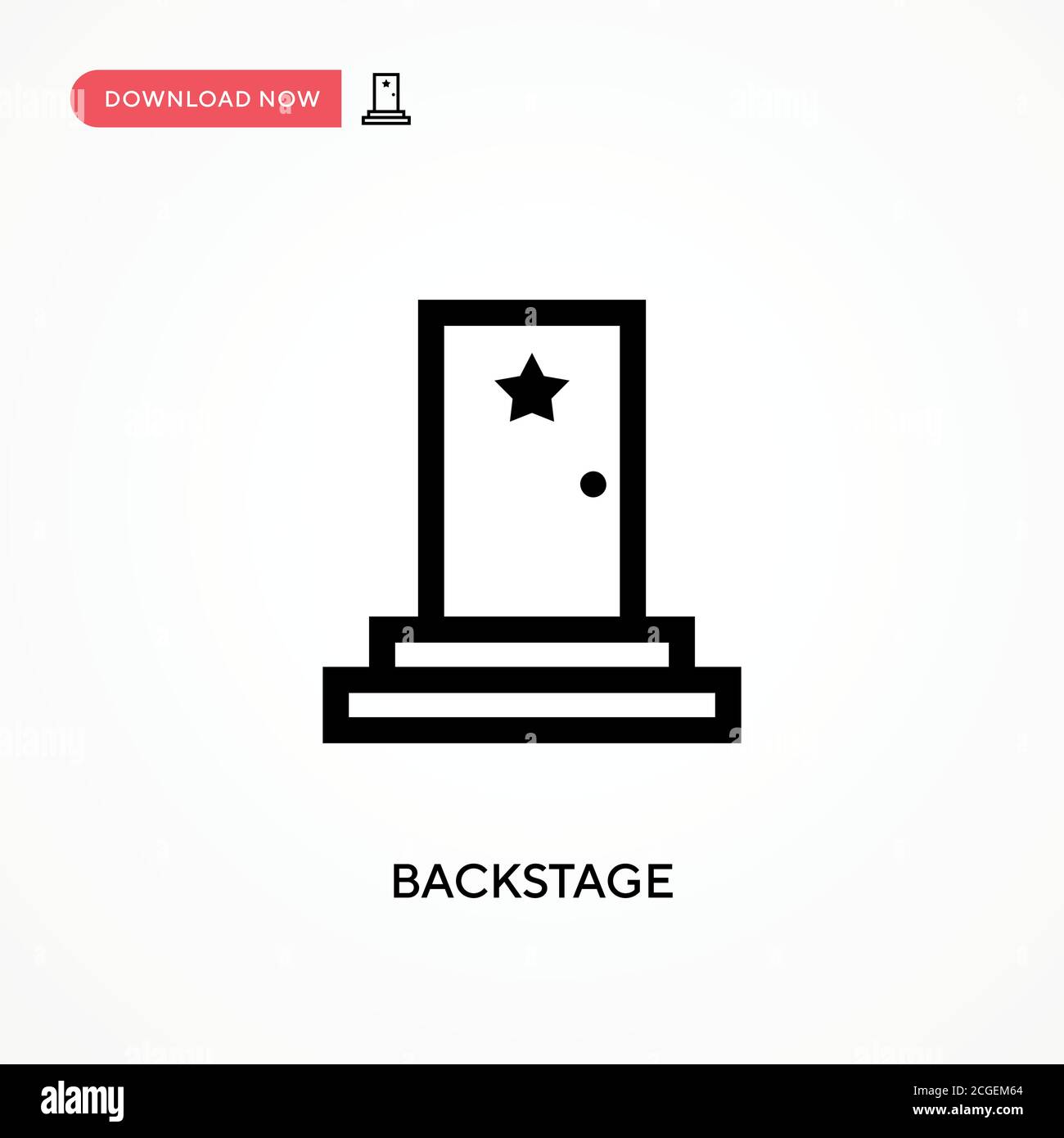 Backstage Simple Vector Icon. Moderne, einfache flache Vektor-Illustration für Website oder mobile App Stock Vektor